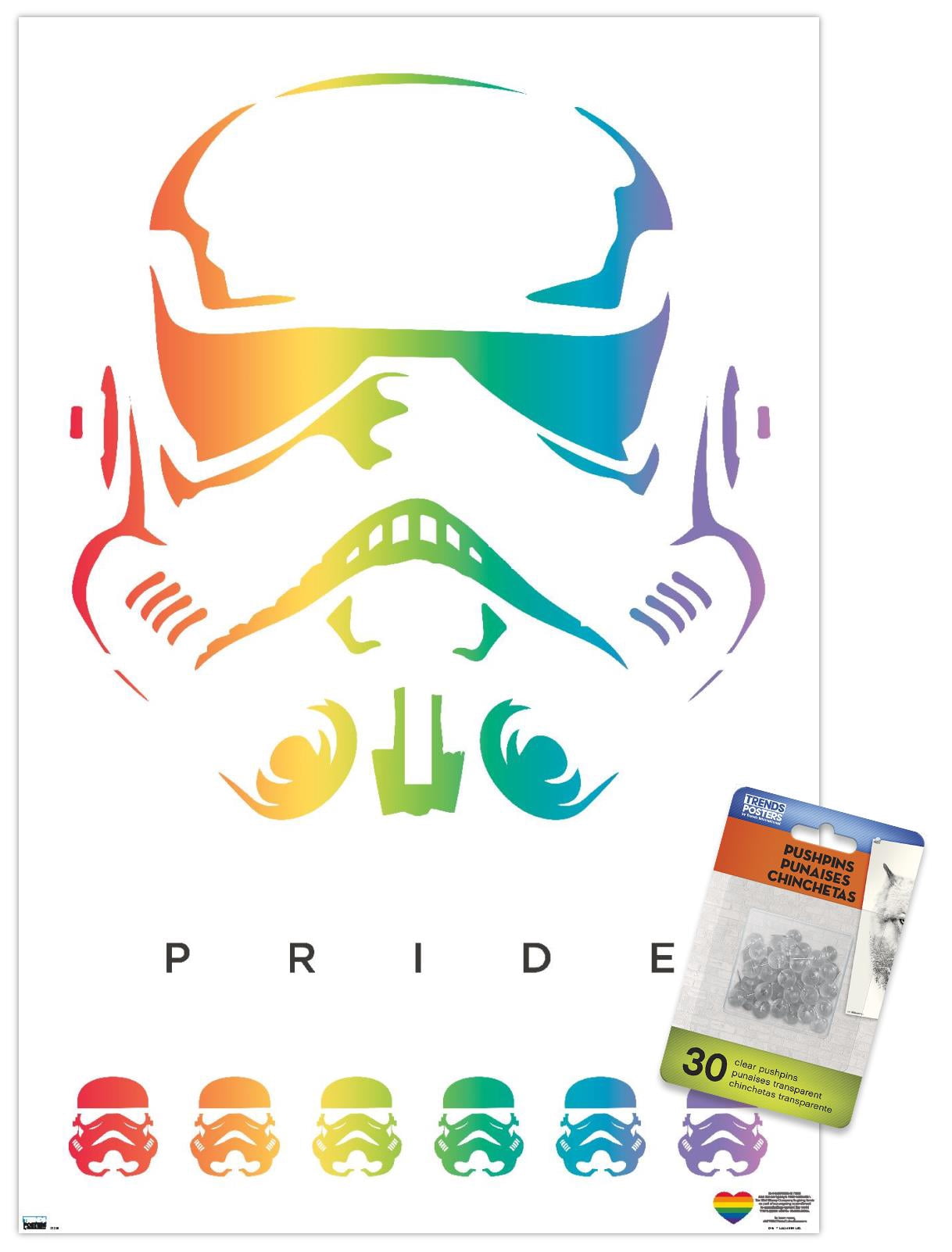 Star Wars: Saga - Stormtrooper Pride Wall Poster with Push Pins, 14.725" x 22.375"