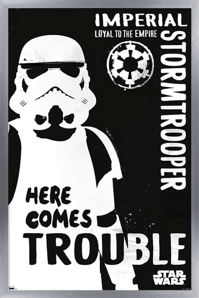 Star Wars: Saga - Stormtrooper Trouble Wall Poster, 14.725" x 22.375", Framed