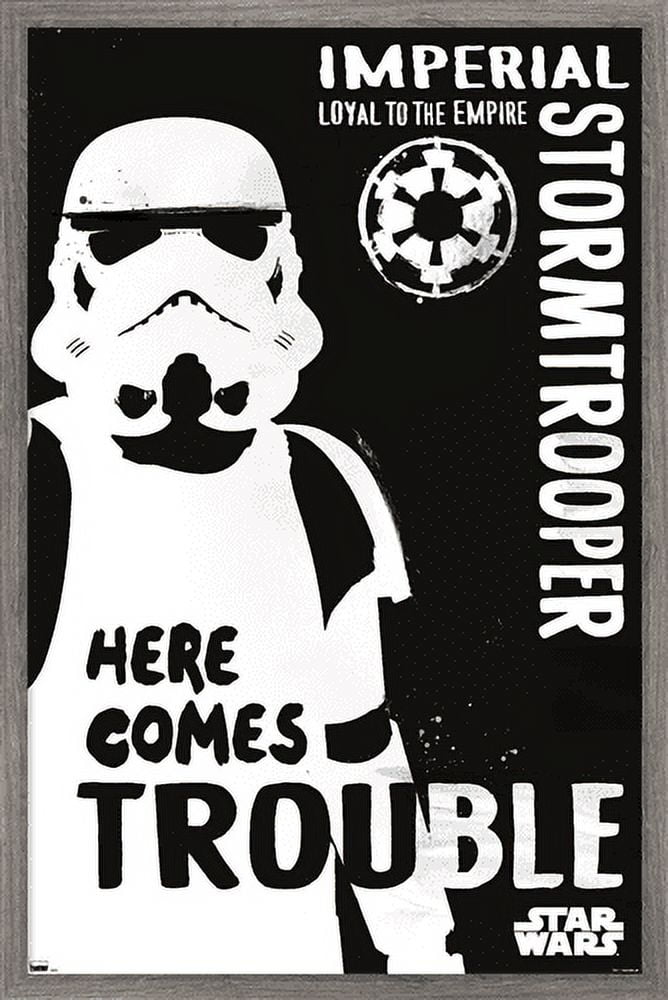 Star Wars: Saga - Stormtrooper Trouble Wall Poster, 14.725" x 22.375", Framed