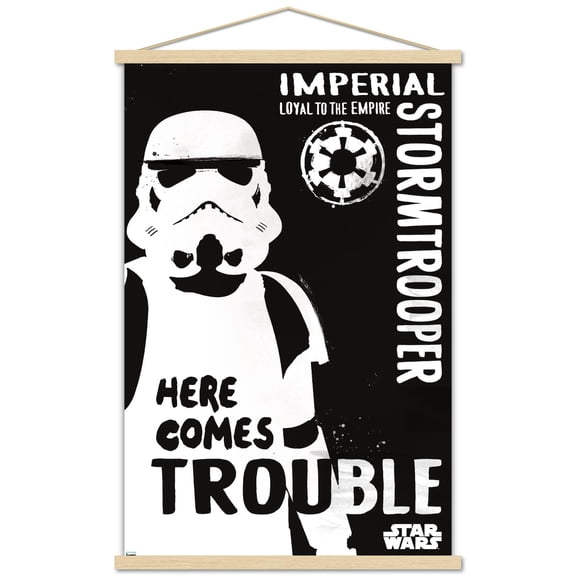 Star Wars: Saga - Stormtrooper Trouble Wall Poster with Wooden Magnetic Frame, 22.375" x 34"