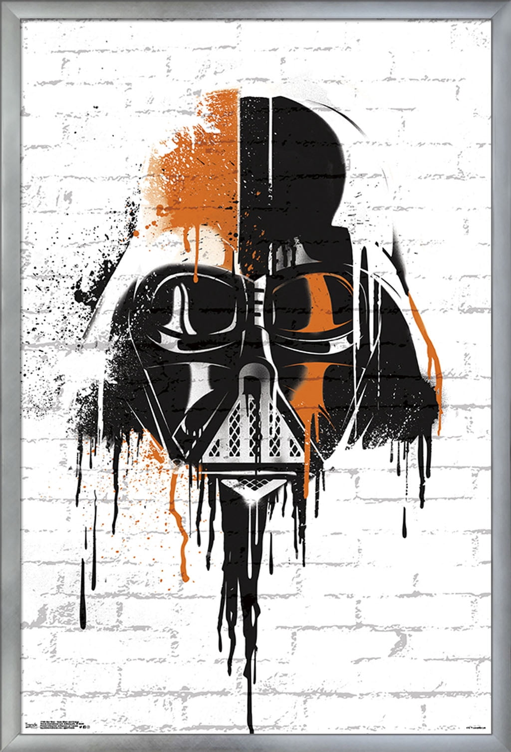 Star Wars: Saga - Vader Black And Orange Wall Poster, 22.375" x 34", Framed
