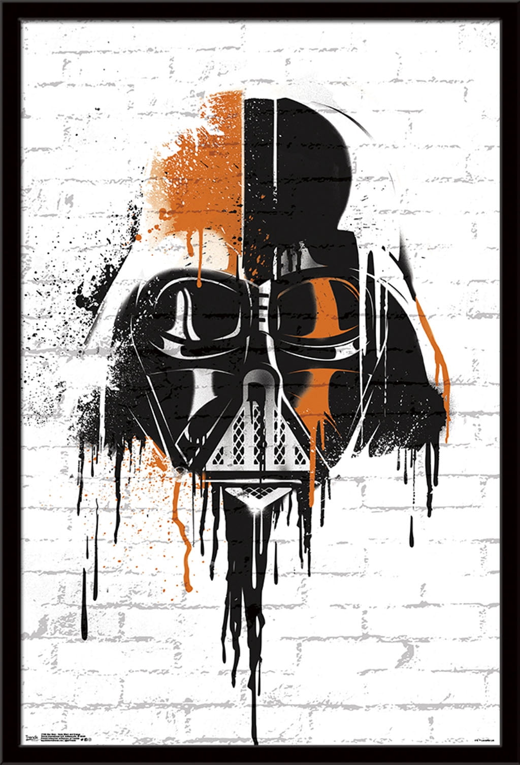 Star Wars: Saga - Vader Black And Orange Wall Poster, 22.375" x 34", Framed