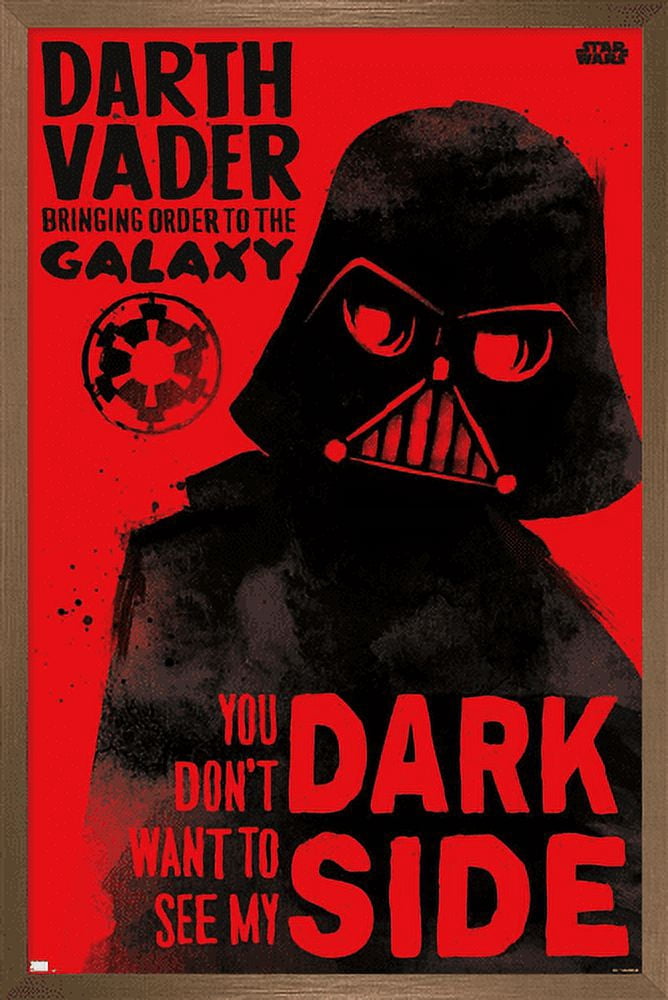 Star Wars: Saga - Vader Dark Side Wall Poster, 14.725" x 22.375", Framed