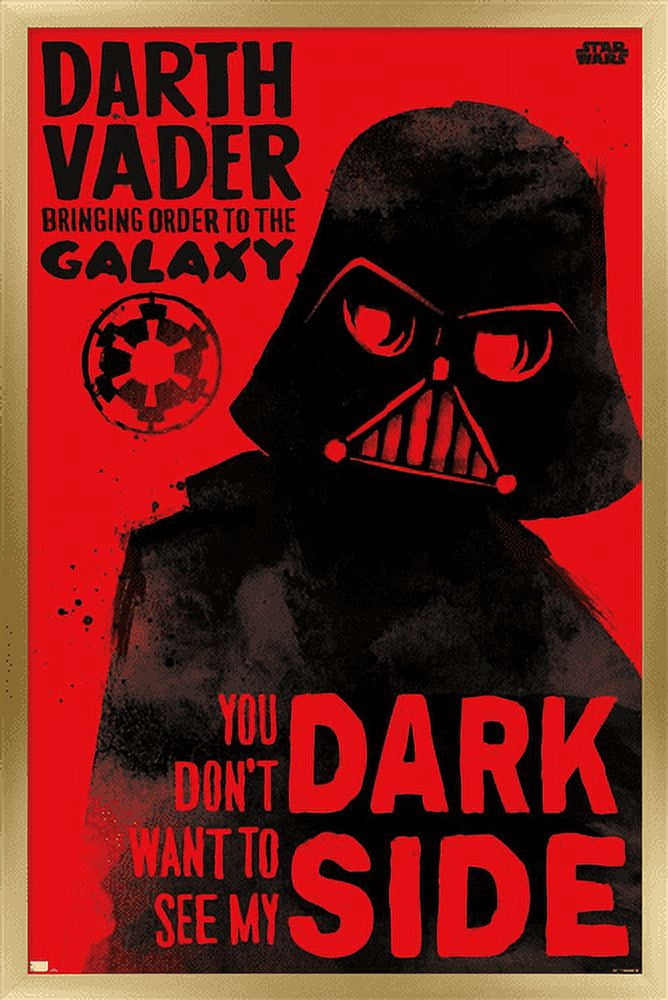 Star Wars: Saga - Vader Dark Side Wall Poster, 14.725" x 22.375", Framed