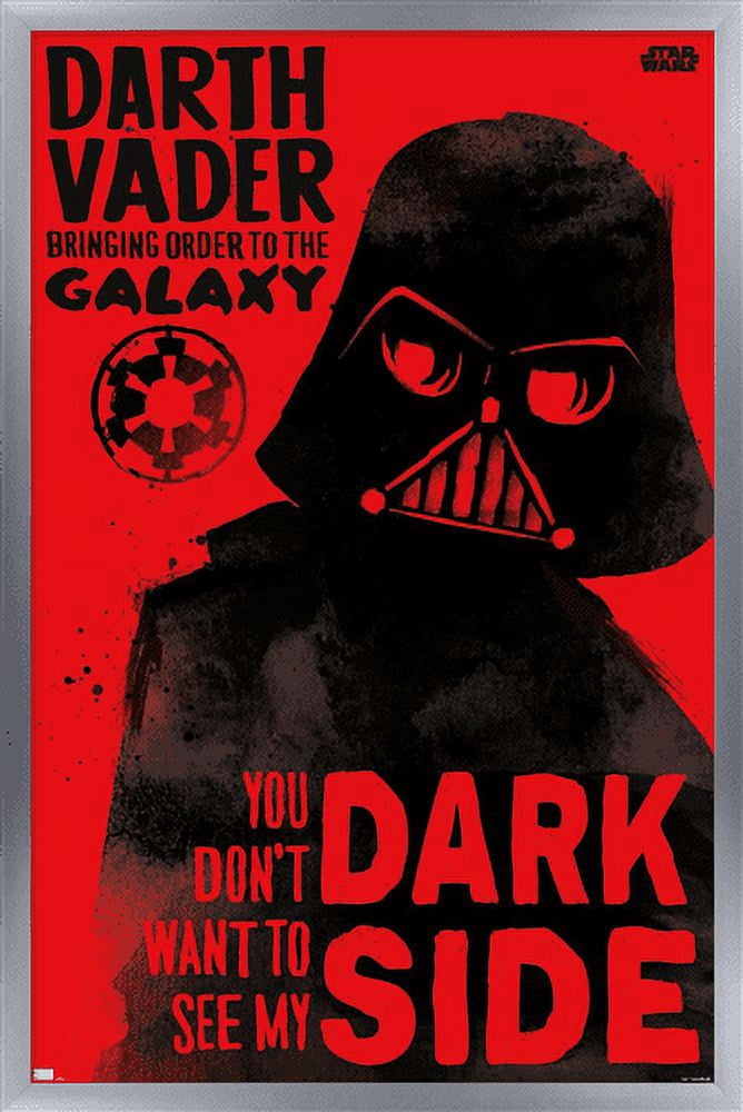 Star Wars: Saga - Vader Dark Side Wall Poster, 14.725" x 22.375", Framed
