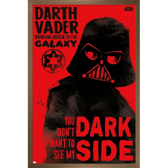 Star Wars: Saga - Vader Dark Side Wall Poster, 22.375" x 34", Framed