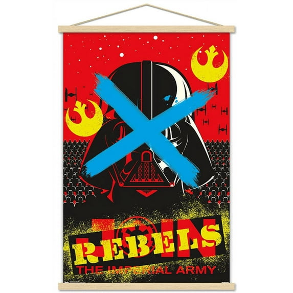 Star Wars: Saga - Vader Rebel Wall Poster with Wooden Magnetic Frame, 22.375" x 34"