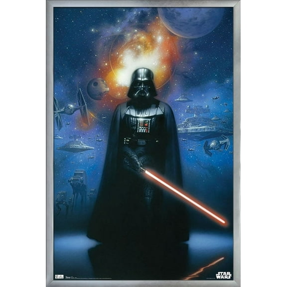 Star Wars: Saga - Vader in Space Wall Poster, 22.375" x 34", Framed