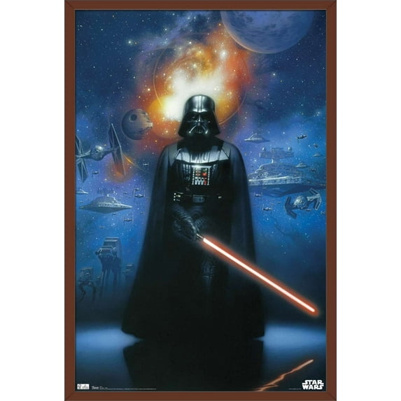 Star Wars: Saga - Vader in Space Wall Poster, 22.375" x 34", Framed