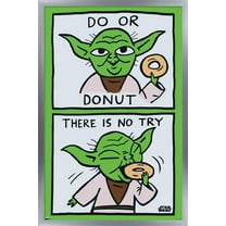 Star Wars: Saga - Yoda Donut Wall Poster, 22.375" x 34", Framed