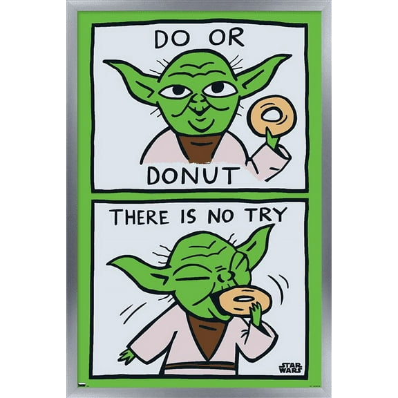 Star Wars: Saga - Yoda Donut Wall Poster, 22.375" x 34", Framed