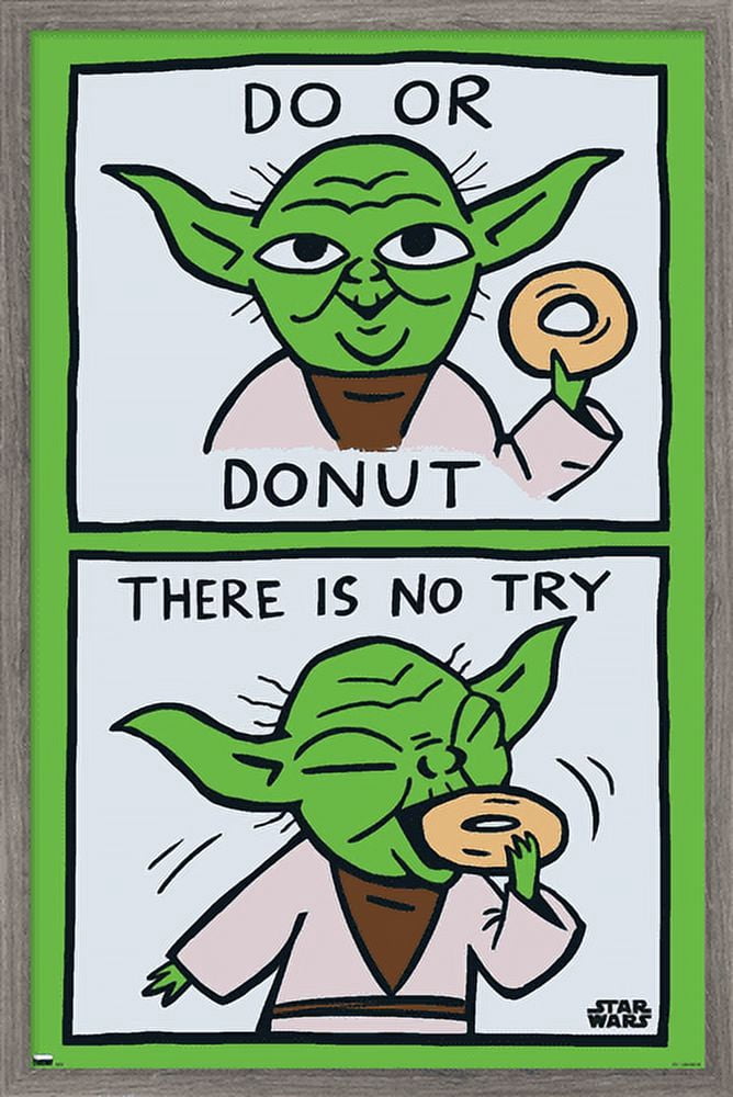 Star Wars: Saga - Yoda Donut Wall Poster, 22.375" x 34", Framed