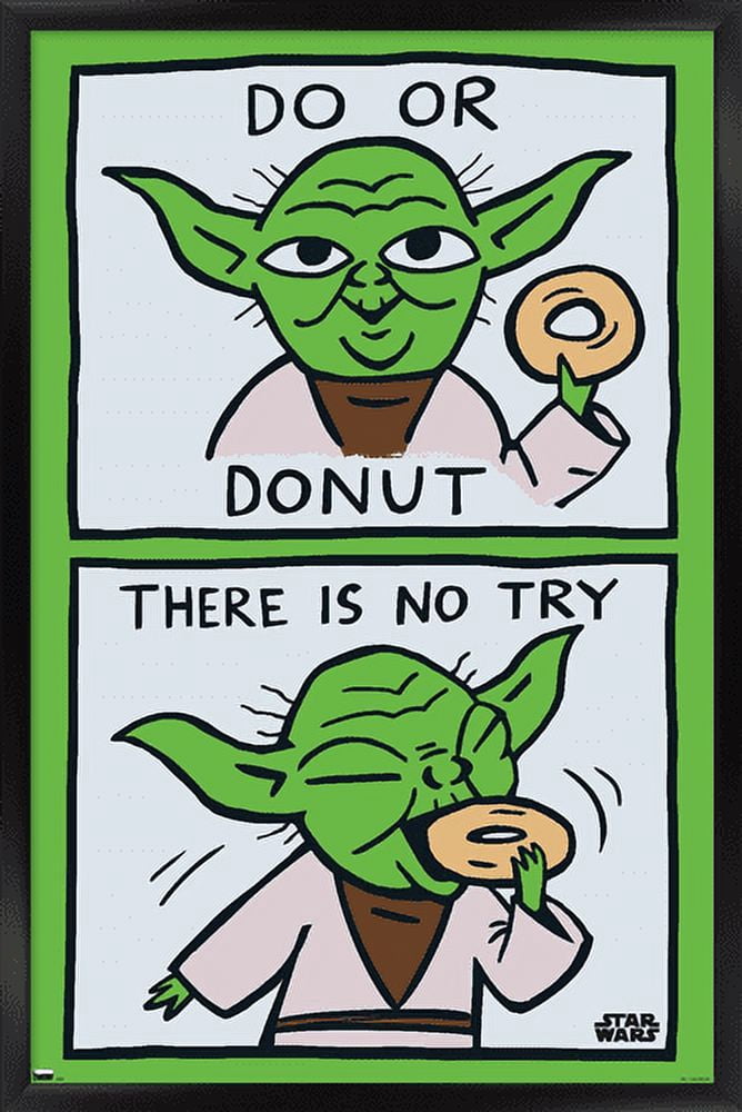 Star Wars: Saga - Yoda Donut Wall Poster, 22.375" x 34", Framed