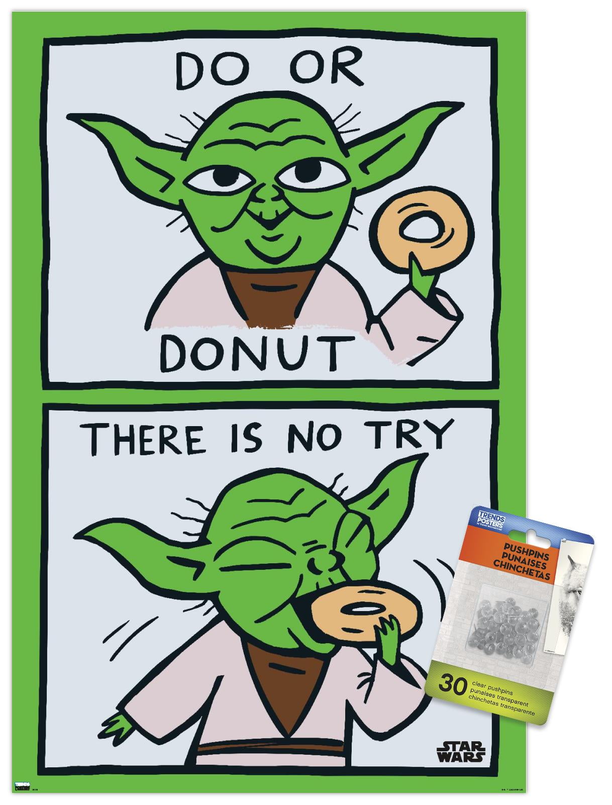 Star Wars: Saga - Yoda Donut Wall Poster with Pushpins, 14.725" x 22.375"