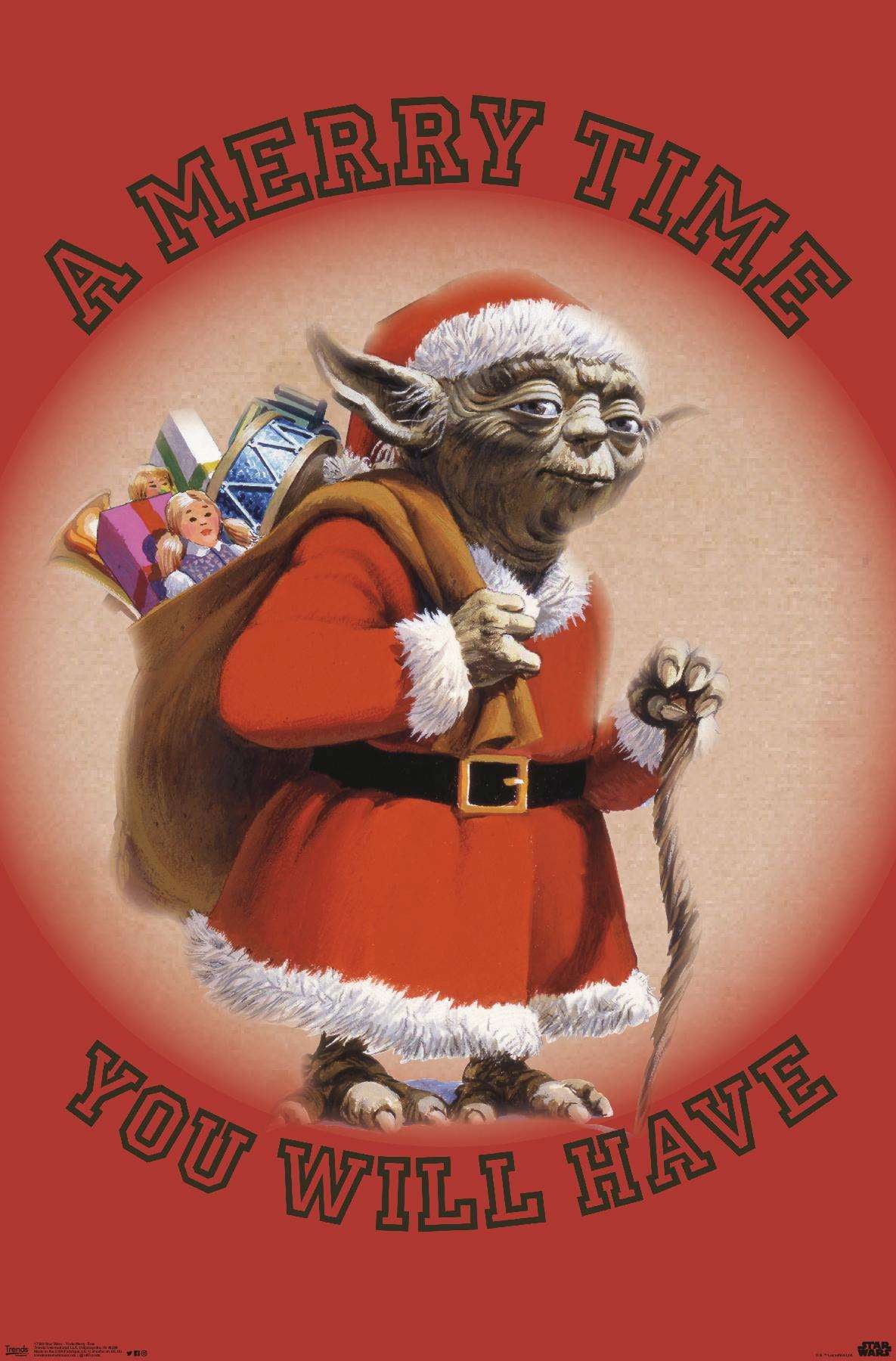 Star Wars: Saga - Yoda Merry Time Wall Poster, 14.725" x 22.375"