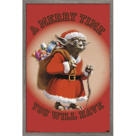 Star Wars: Saga - Yoda Merry Time Wall Poster, 22.375" x 34", Framed