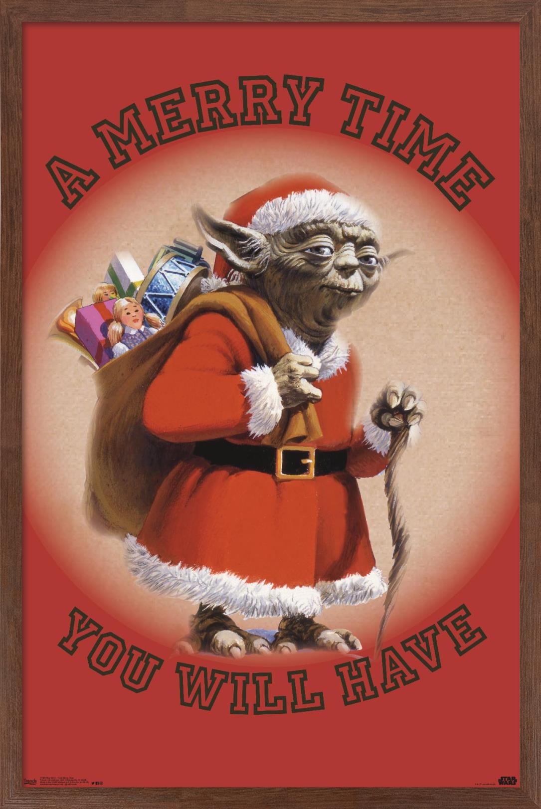Star Wars: Saga - Yoda Merry Time Wall Poster, 22.375" x 34", Framed