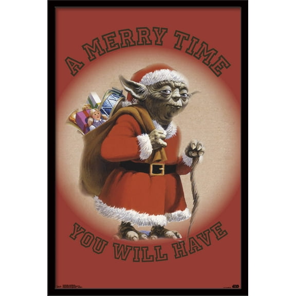 Star Wars: Saga - Yoda Merry Time Wall Poster, 22.375" x 34", Framed