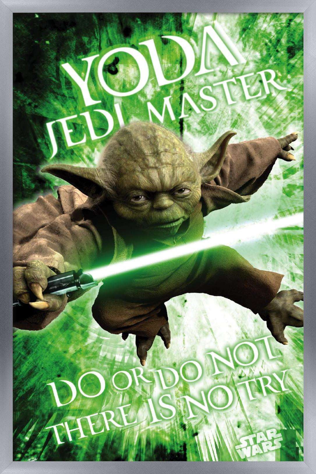 Star Wars: Saga - Yoda Wall Poster, 14.725" x 22.375", Framed