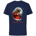 thumbnail image 1 of Star Wars Santa Yoda Merry You Will Be - Short Sleeve Cotton T-Shirt for Adults -Customized-Navy, 1 of 5