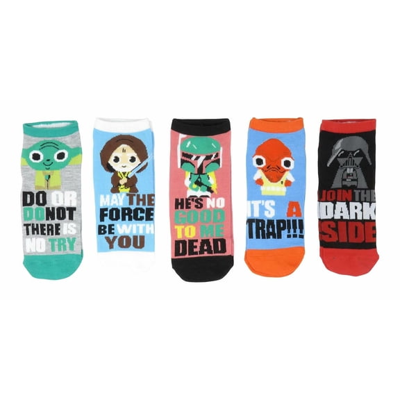 Star Wars Sayings Women's Low-Cut Socks, 5-Pair, Size 4-10