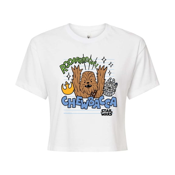 Star Wars - Scribble Chewy - Juniors Cropped Tee