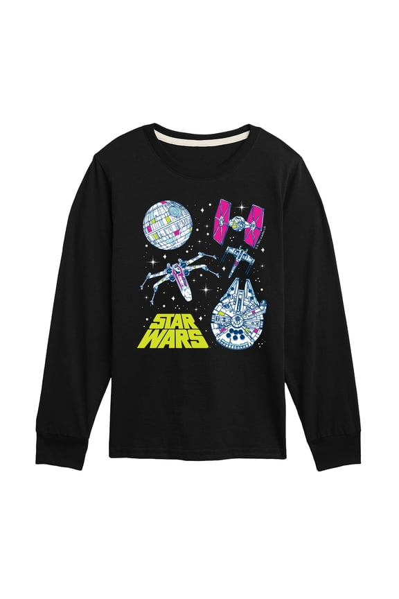 - Millennium Falcon, Death Star, & Ships - Toddler And Youth Long Sleeve Tee