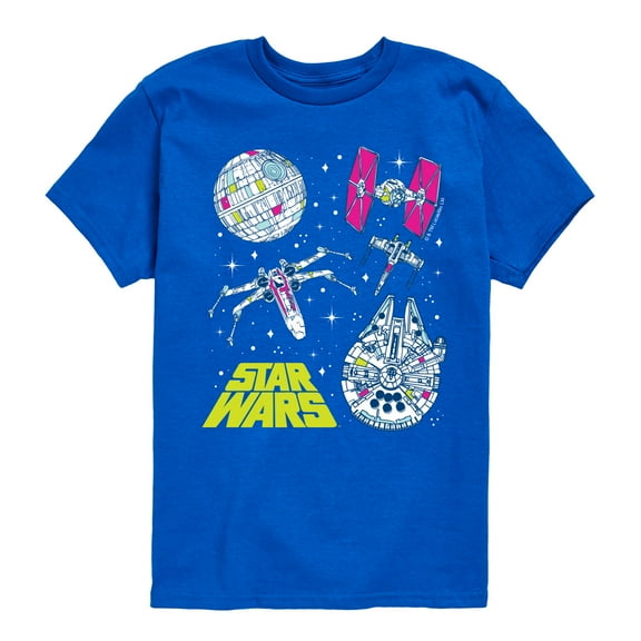 Star Wars - Millennium Falcon, Death Star, & Ships - Toddler And Youth Short Sleeve Tee