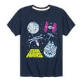 thumbnail image 1 of Star Wars - Millennium Falcon, Death Star, & Ships - Toddler And Youth Short Sleeve Tee, 1 of 5