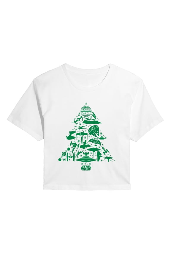 - Ship Tree - Juniors Cropped Graphic T-Shirt