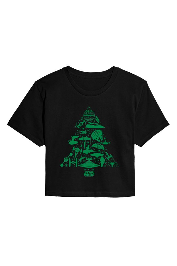 - Ship Tree - Juniors Cropped Graphic T-Shirt