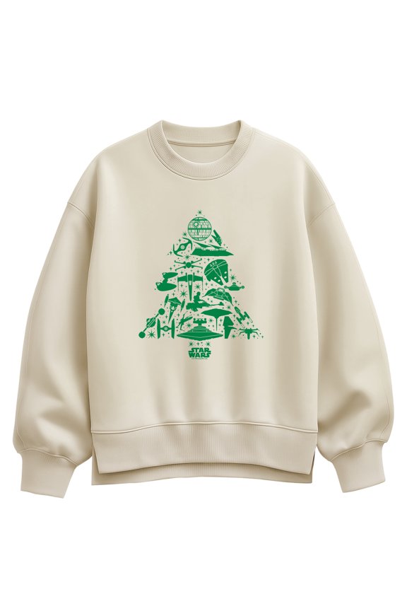 - Ship Tree - Women's Oversized Fleece Crew Sweatshirt