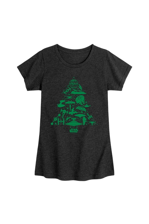 - Ship Tree - Youth Girls Fitted Short Sleeve T-Shirt