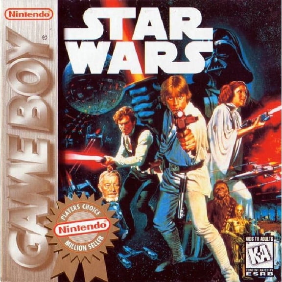 Restored Star Wars Shooter Game, for Nintendo, GameBoy Original, Shooter, Parental Controls, 1992