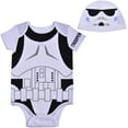 thumbnail image 1 of Star Wars Short Sleeve Onesie with Cap, Stormtrooper Baby Costume, Romper Set, Size 9M, 1 of 4