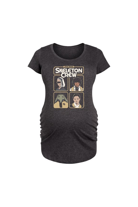 - Skeleton Crew Grid - Women's Maternity Scoop Neck Graphic T-Shirt