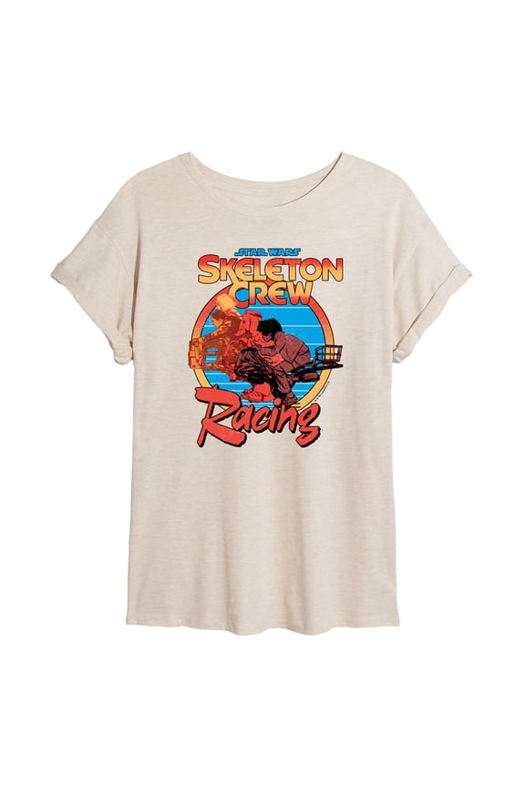 : Skeleton Crew - Racing - Juniors Oversized Graphic T-Shirt