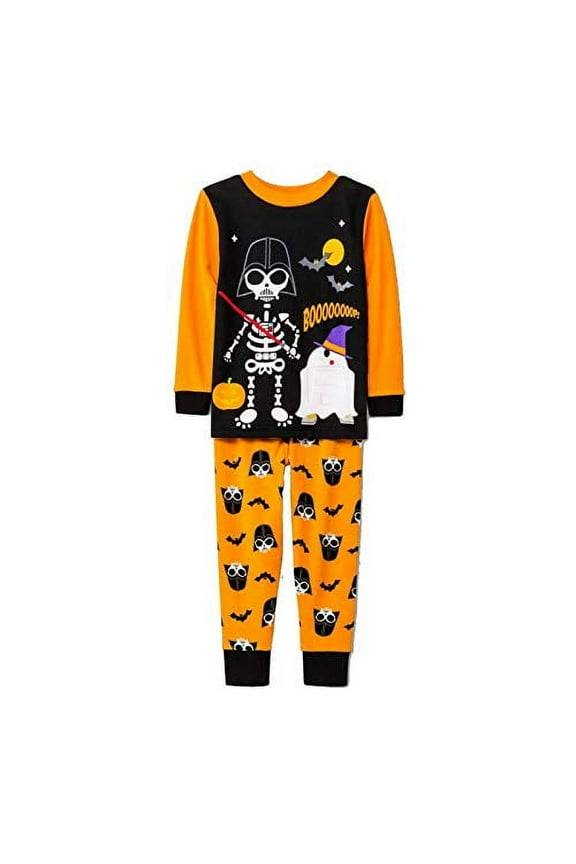 Toddler Boys Star Wars Halloween Boo Black & Orange 2 Piece Pajama PJ Set 3T