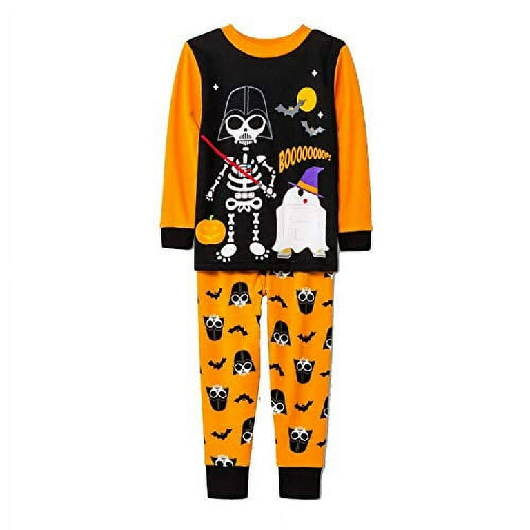 Star Wars Skeleton Darth Vader Toddler Boy s Glow in The Dark Halloween Pajama Set Size 4T
