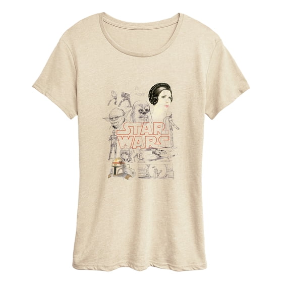 Star Wars - Sketch Art Women's Short Sleeve Graphic T-Shirt
