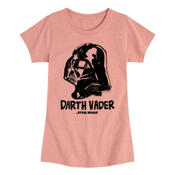 Star Wars - Sketch Darth Vader - Toddler And Youth Girls Fitted Short Sleeve Tee