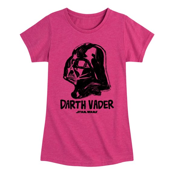 Star Wars - Sketch Darth Vader - Toddler And Youth Girls Fitted Short Sleeve Tee