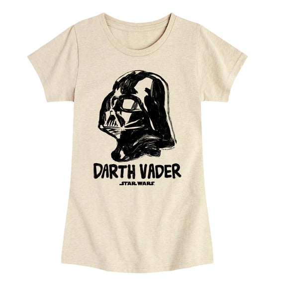 Star Wars - Sketch Darth Vader - Youth Girls Fitted Short Sleeve T-Shirt