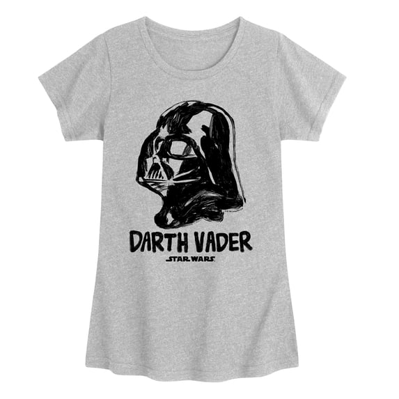 Star Wars - Sketch Darth Vader - Youth Girls Fitted Short Sleeve T-Shirt