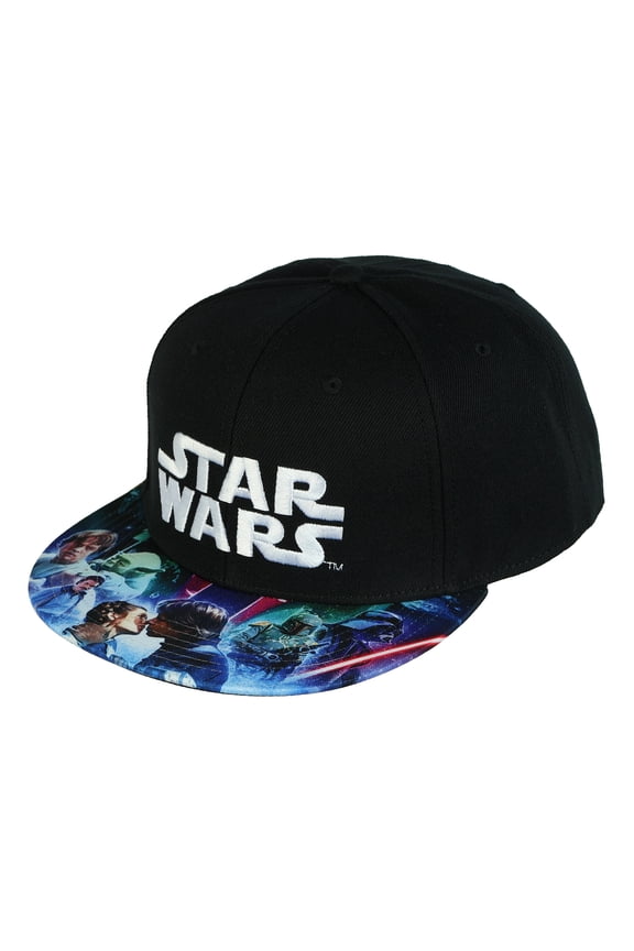 Star Wars Snapback Hat Character Design Flat Bill Embroidered OSFM Baseball Cap