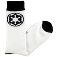 thumbnail image 1 of Star Wars Socks Imperial Logo White/Black Men's Crew Socks Shoe Size 6-12, 1 of 1