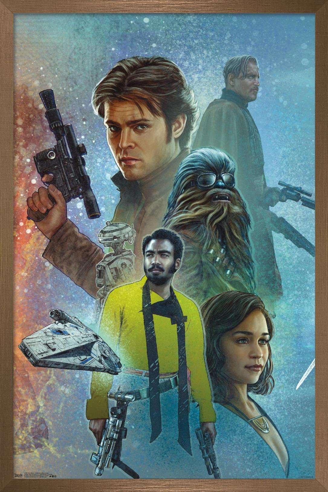 Star Wars: Solo - Celebration Mural Wall Poster, 14.725" x 22.375", Framed
