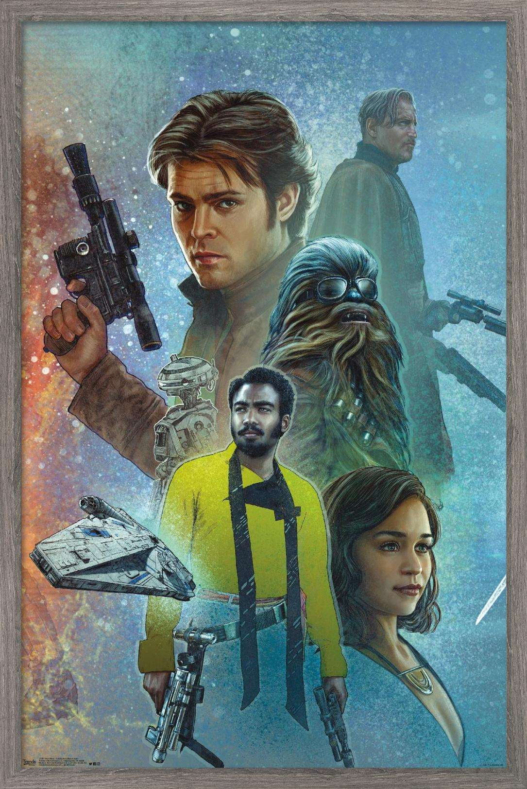 Star Wars: Solo - Celebration Mural Wall Poster, 14.725" x 22.375", Framed