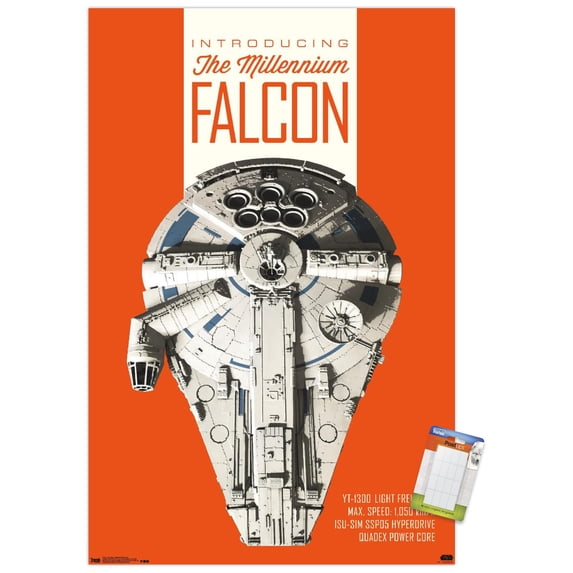 Star Wars: Solo - Millennium Falcon Wall Poster, 14.725" x 22.375"