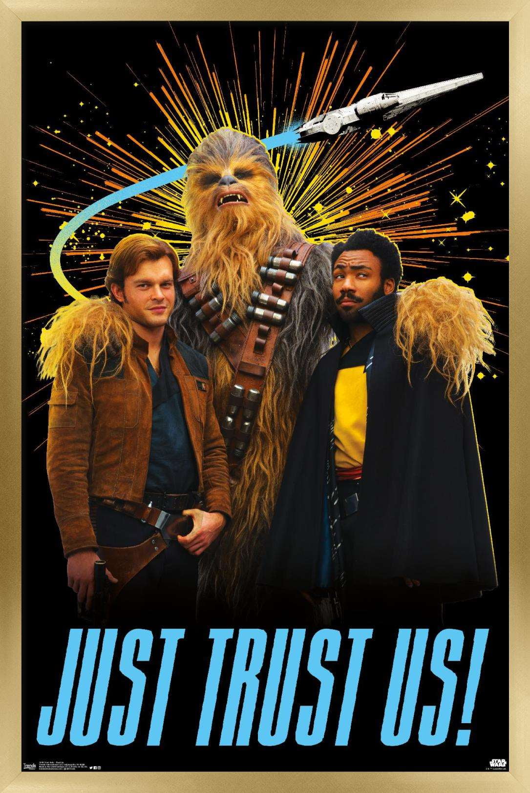 Star Wars: Solo - Trust Us Wall Poster, 14.725" x 22.375", Framed